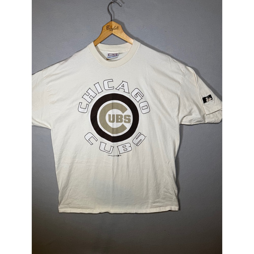 VTG 1996 Chicago Cubs Crable Sportswear T-Shirt Cream Mens XL MLB Single Stitch